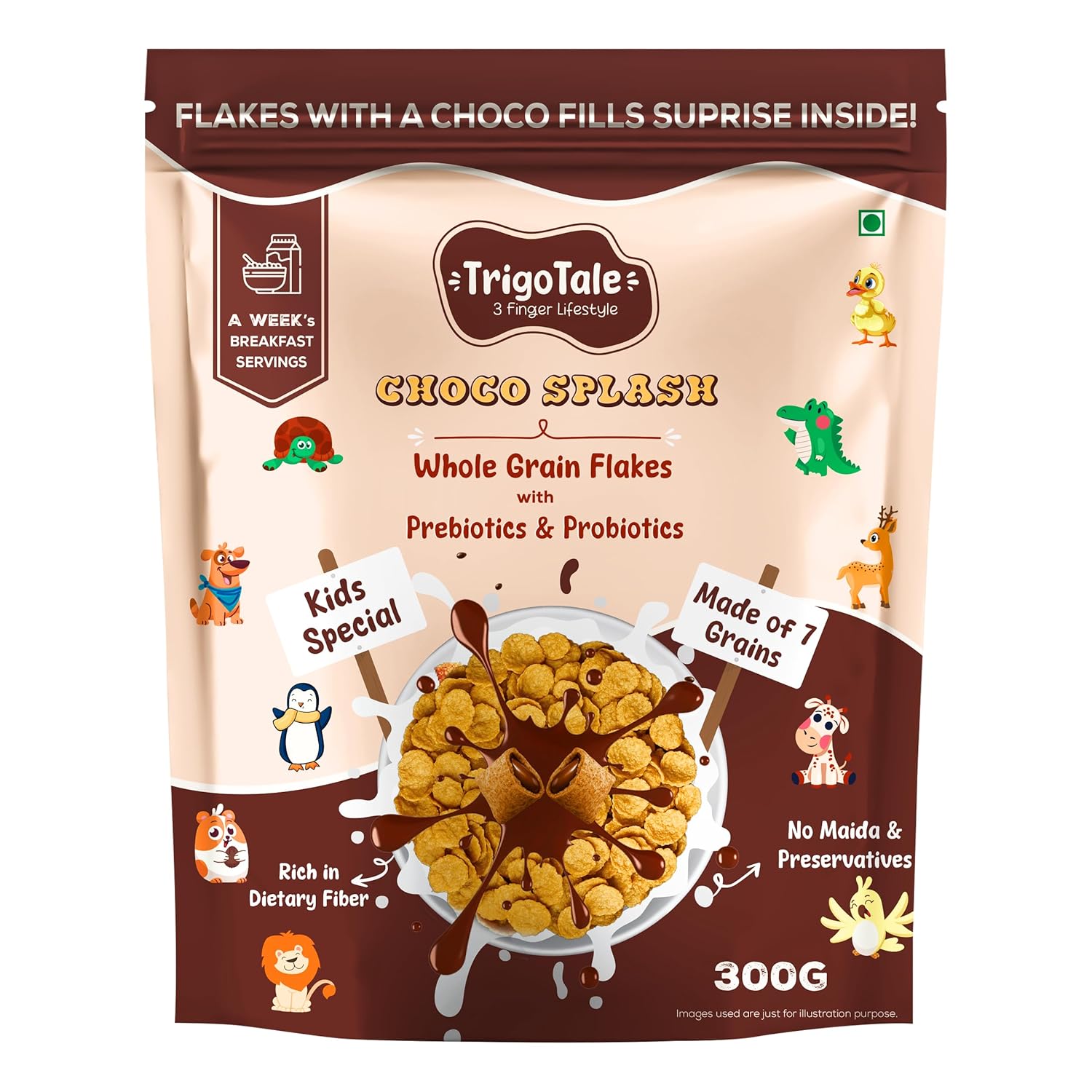 TrigoTale Choco Splash whole grain flakes